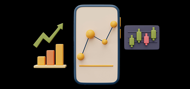 A mobile device showing a chart with additional charts displayed nearby, exemplifying the power of technical indicators in market analysis. 