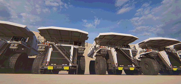 A fleet of bulldozers ready for action, symbolizing the industrial readiness of Anglo American plc.