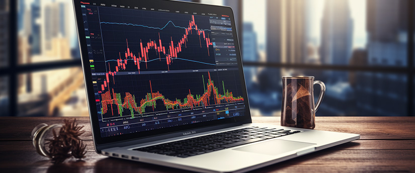 Un portátil con consejos para operar en el mercado de divisas, que guía a los operadores sobre cómo ganar dinero con el mercado de divisas.