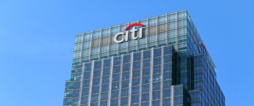 A view of the Citi Tower in London, England, highlighting its sleek design and urban surroundings.

