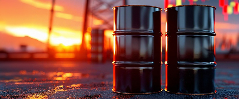 Oil barrels representing crude oil grades, density and API gravity in energy markets